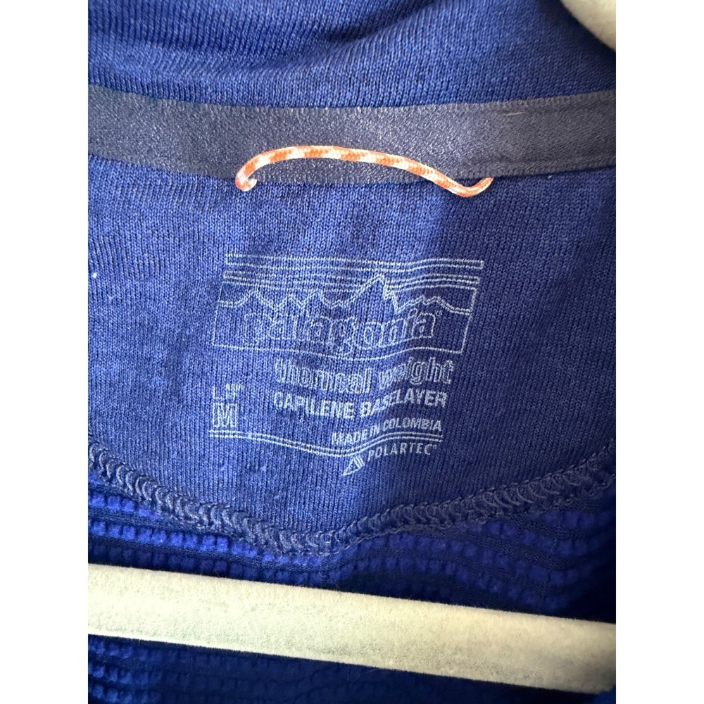 Patagonia Womens Capilene Thermal Weight Polartec Quarter Zip Baselayer Blue M - Picture 3 of 3